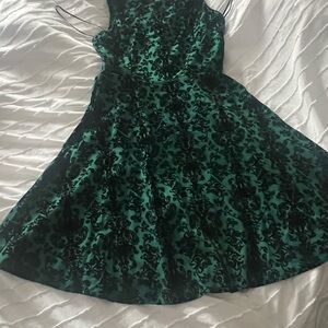 Skies Are Blue Green and Black Patterned Fabric